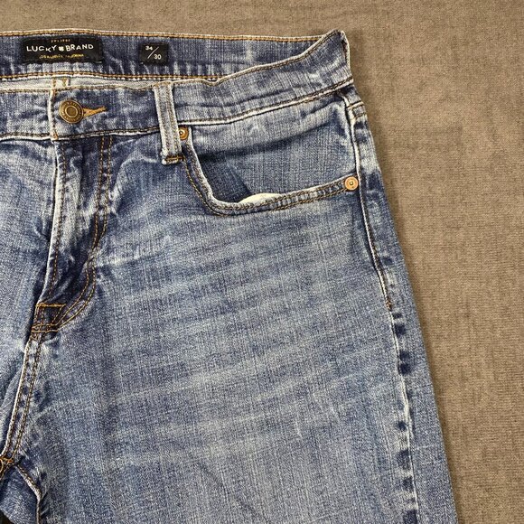 Lucky Brand Mens 221 Straight Fit Jeans Size 34x30 Medium Wash Blue Denim - Picture 3 of 15